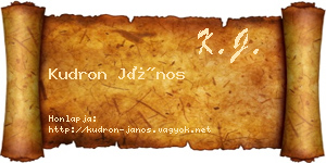 Kudron János névjegykártya